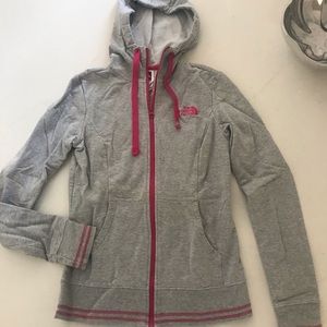 The North Face Grey and Pink Sweatshirt